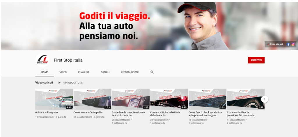 youtube-first-stop-italia-rete-canale-professionisti-gommisti-meccanici