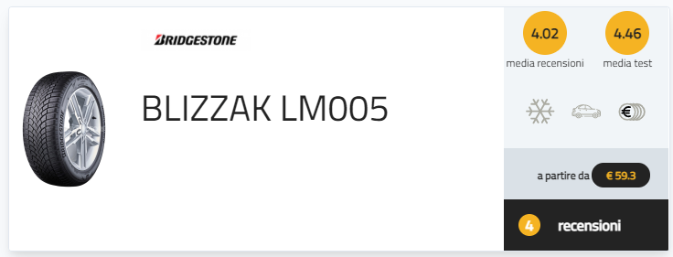  opinioni Blizzak LM005 bridgestone pareri test pneumatici invernali