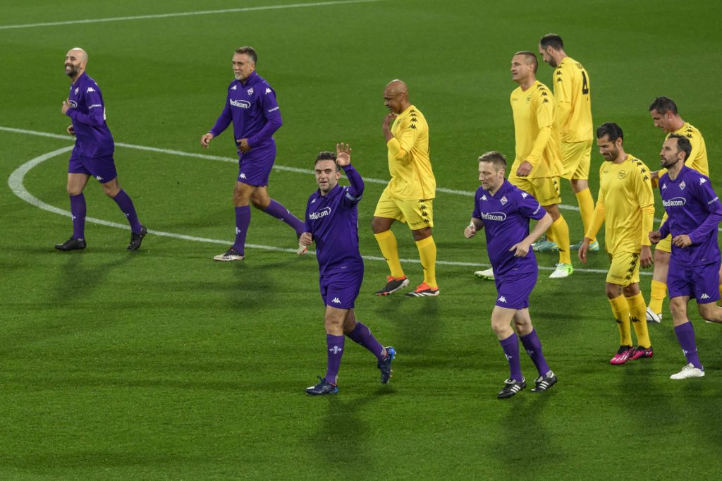Antera Giuseppe Rossi in occasione del Pepito Day fiorentina Sébastien Frey, Luca Toni, Gabriel Omar Batistuta, Juan Manuel Vargas 
