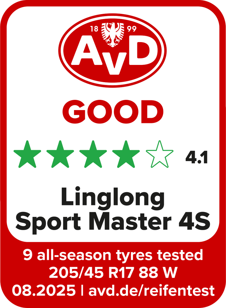 Linglong Sport Master 4S: premiato per il miglior rapporto qualità-prezzo nel test AvD 2025 gomme pneumatici quattro stagioni all season